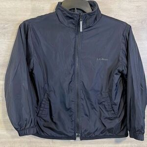 LL Bean Boys Jacket Gray Size‎ Medium Full Zip Outerwear Outdoor Fleece School